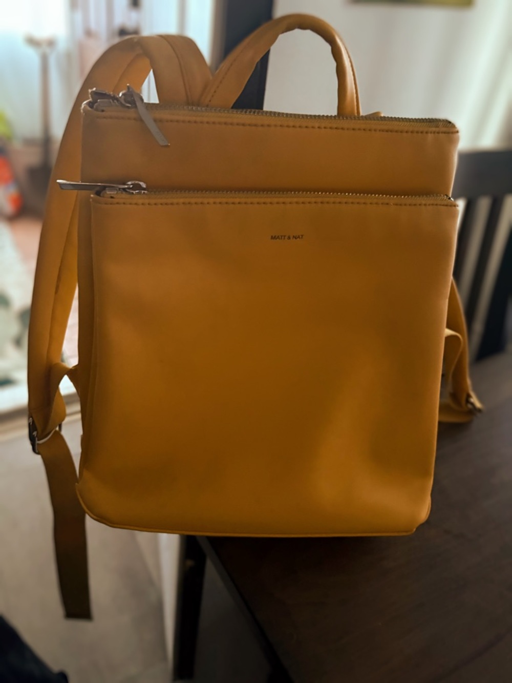 Well Travelled, Like New 💕Matt & Nat Mustard Yellow Vegan Leather Backpack